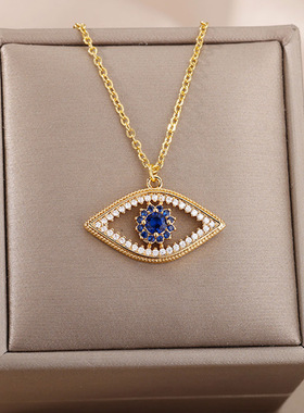 Fashion Evil Eye Necklace For Women Stainless Steel Gold