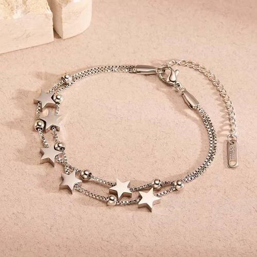 Stainless Steel Star Chain Bracelets for Women Men Fashion