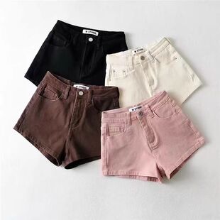 elasticity slim 短裤 color 纯色高弹修身 high shorts Solid fit