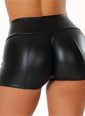 Leather pants women's hot pants shorts皮裤女性感热裤短裤夜店