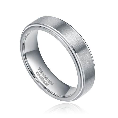 Somen 6mm 8mm Ring Silver Color Brush Tungsten Carbide
