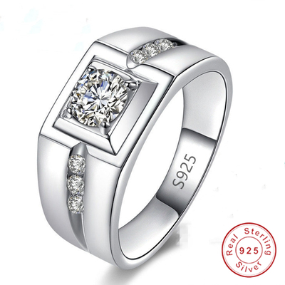 Original 925 Silver Wedding Rings for Men and Women Real