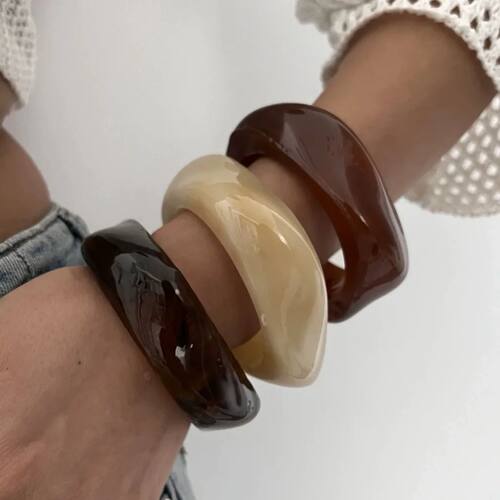 Acrylic Big Geometric irregular Bangles for Women Trendy