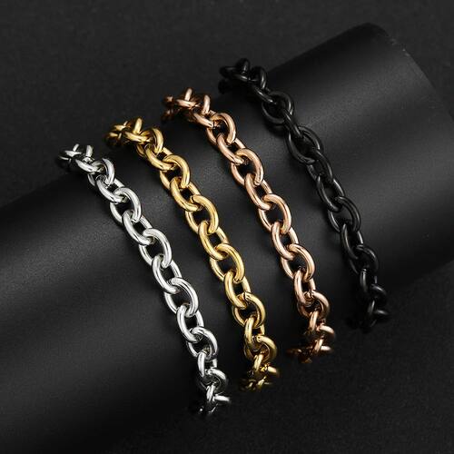 Fashionable Stainless Steel Golden Black Round O Chain Brace