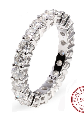 New Fashion Solid 925 Silver Ring Set Luxury Full Circle