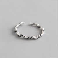 Silver Color Vintage Smiling Face Open Rings for Women Punk thumbnail 5