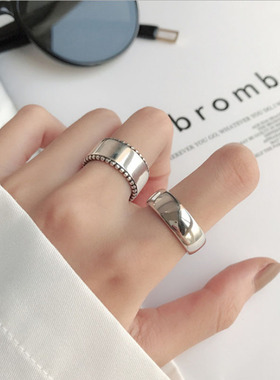 2023 Sterling Silver Wide Rings for Women  Accessories