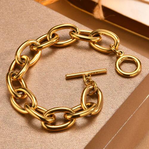 Bold Toggle Bracelets for Women, Stainless Steel OT Buckle