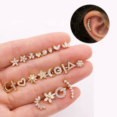 1PC Mini Cartilage Flat Piercing Ear Stud Earring for Women