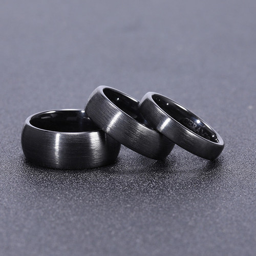 Somen 4/6/8mm Ceramic Ring Black Wedding Engagement Band