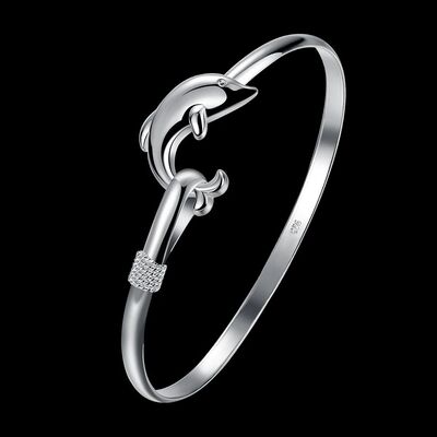 Hot Sterling Silver Bracelets for Women fine cute dolphin