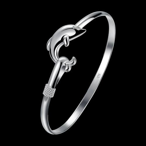 Hot Sterling Silver Bracelets for Women fine cute dolphin