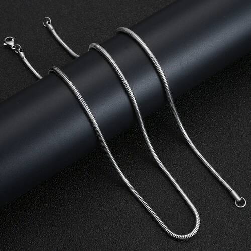 Width 3MM Stainless Steel Round Snake Chain Necklace For Men
