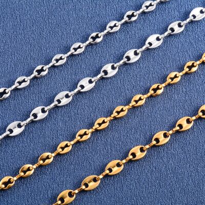 Handmade Necklaces Link Coffee Bean Chains Stainless Steel