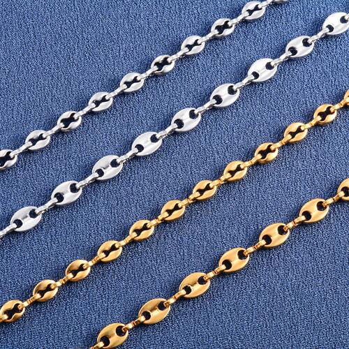 Handmade Necklaces Link Coffee Bean Chains Stainless Steel