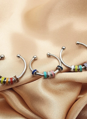 Stainless Steel Drip Oil Rotate Bead Anxiety Rings For