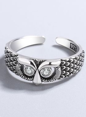 925 Sterling Silver Owl Zircon Woman Rings Wedding Fine