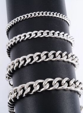 Men's Chunky Stainless Steel Miami Cuban Chain Bracelet