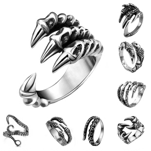 Retro Punk Opening Resizable Dragon Claw Rings Steampunk