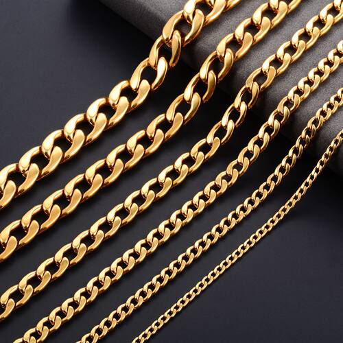 Men's Chunky Stainless Steel Link Cuban Chain Curb Necklace