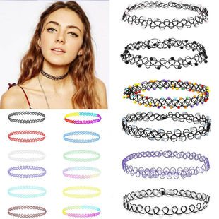 12Pcs Vintage Stretch Choker Necklace Lady Girl Tattoo