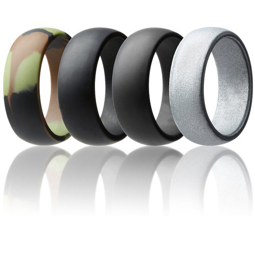 New Camouflage 4Pcs/set Men Army Silicone Finger Ring 8mm