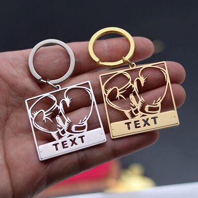 Gloves Key Chain Personalized Custom Name Keychain Fitness