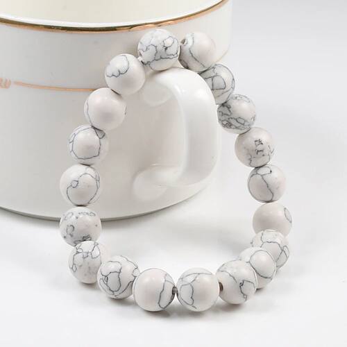 6mm 8mm 10mm Beads Bracelet Natural Stone Couple Charm