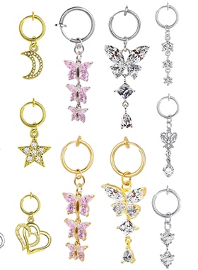 Heart Fake Belly Button Ring Fake Belly Piercing Butterfly