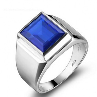Ring silver Male sterling 925 Real Sapphire Lab 8ct OFF 90%