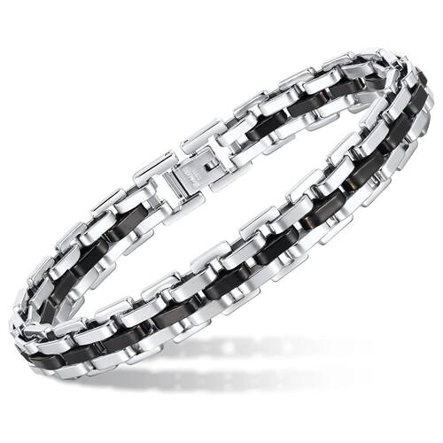 Stylish Strap Chain Boys Men Bracelets Stainless Steel