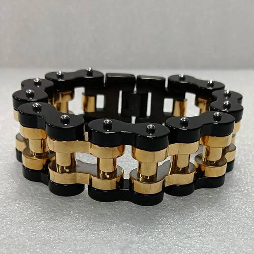 Punk Gold Men Thick Bracelets,Motorcycle Biker Bicycle