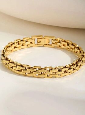 Women's Watch Strap Bracelet Gold Color Stainless Steel