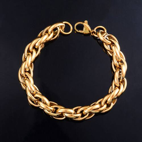 Punk Rope Chain Stainless Steel Chunky Bracelet for Women
