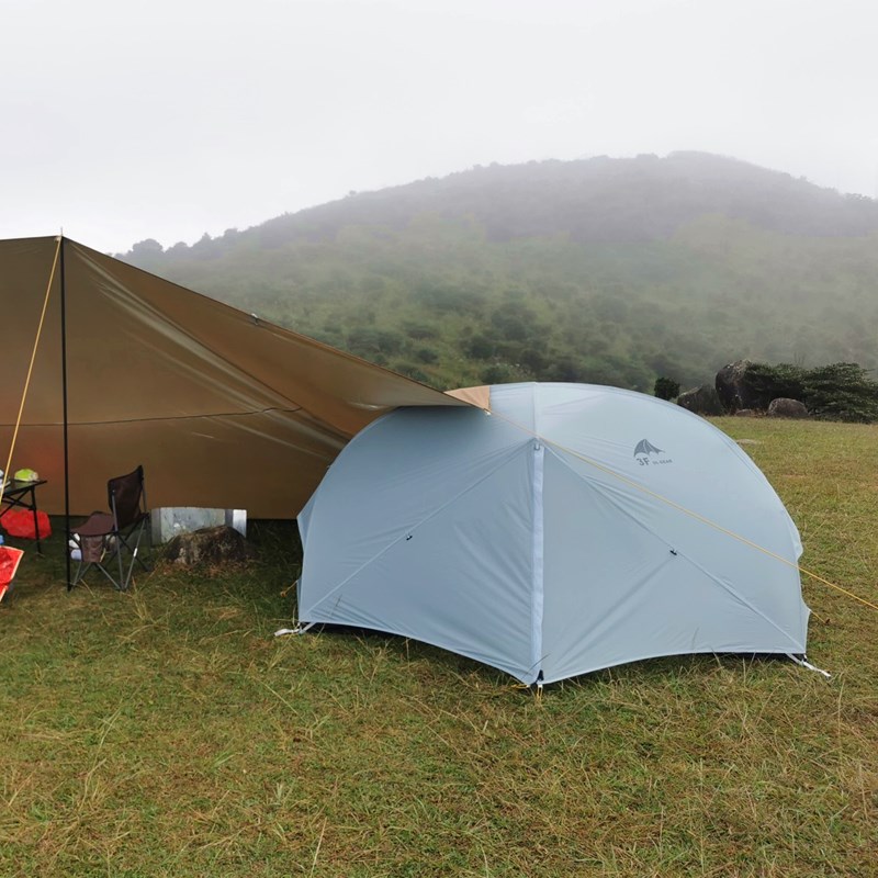 三峰出飘云2人超轻帐篷双门双厅15D涂硅四季户外抗风防雨露营帐蓬