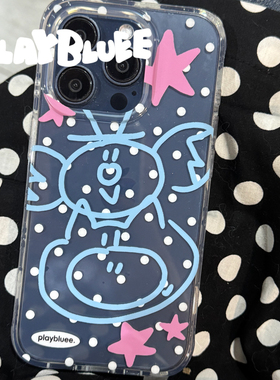 PlayBluee 原创插画波点涂鸦光面手机壳适用于17pro华为磁吸