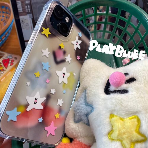 PlayBluee 原创星星人亮面双层手机壳适用于17pro16华为磁吸