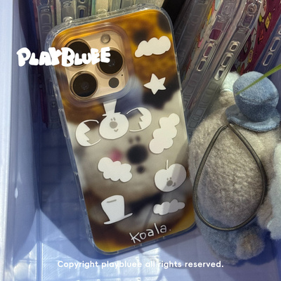 PlayBluee 原创考拉宝宝双层磨砂手机壳适用于苹果1718磁吸