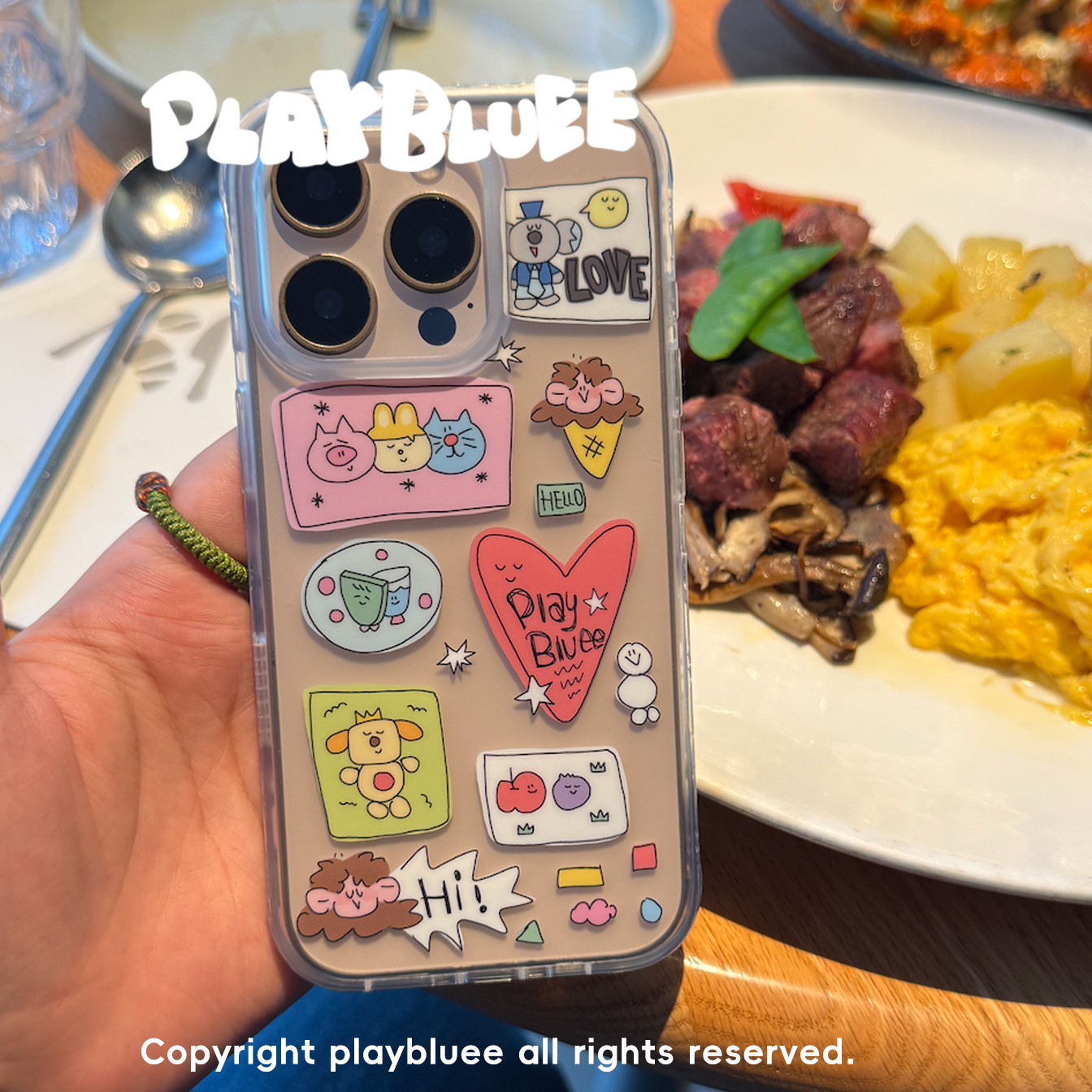 PlayBluee 原创手帐拼图磨砂手机壳适用于苹果16华为磁吸