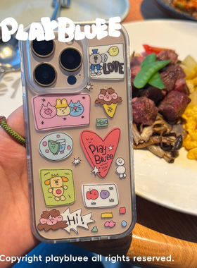 PlayBluee 原创手帐拼图磨砂手机壳适用于苹果17华为磁吸