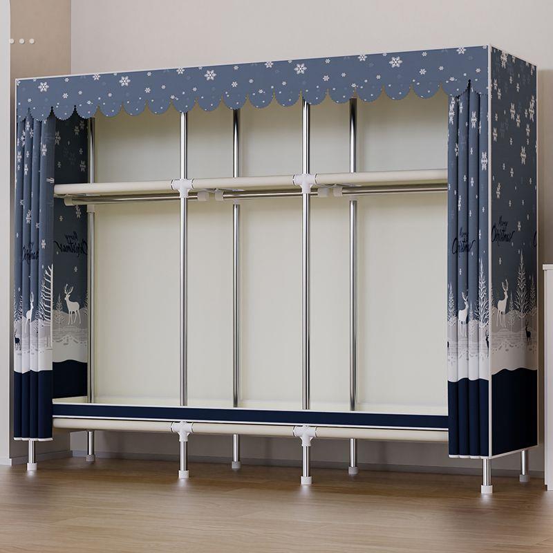 简易衣柜出租房家用卧室组装钢管加固加粗加厚收纳柜大号布衣柜子