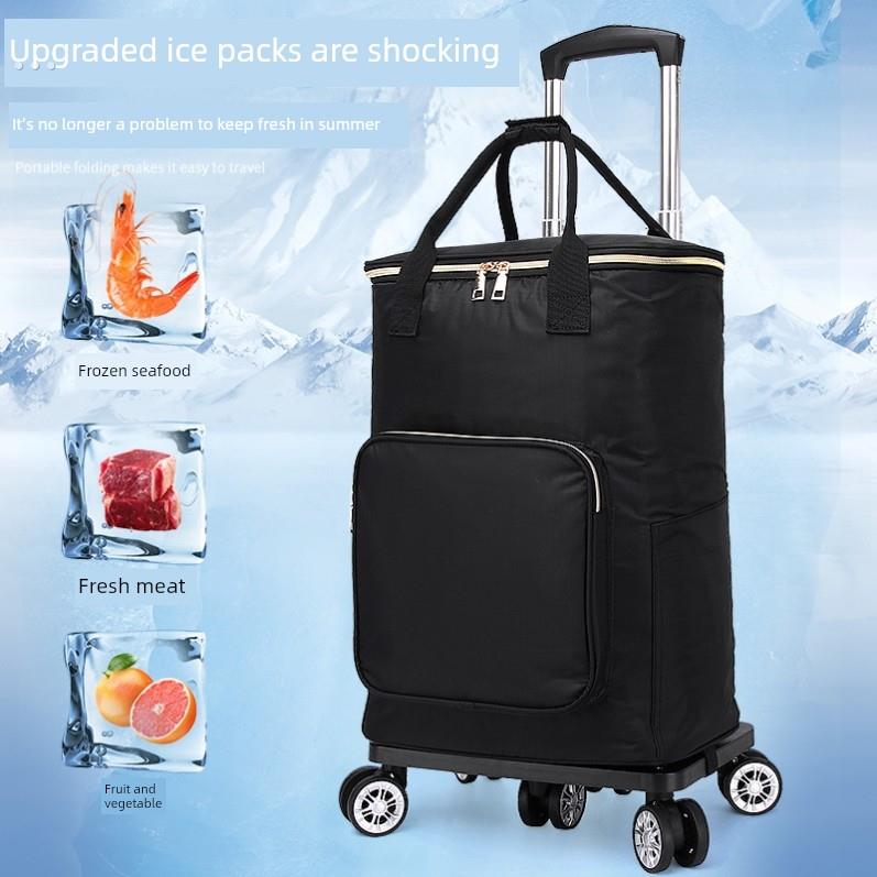 大容量杂货购物车飞机轮家用手推车购物车万能轮可折叠便携式购物