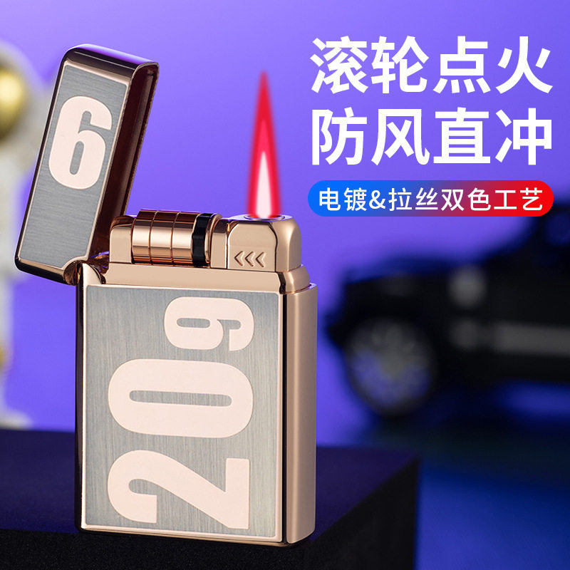 cl-2099充气红火创意前滚点火防风电子感应直冲打火机
