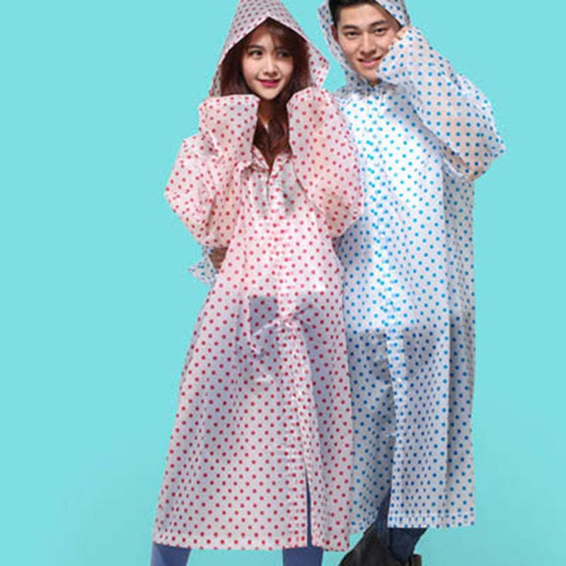 非一次性雨衣成人旅游雨衣男女防水长款加厚雨披波点雨衣圆点