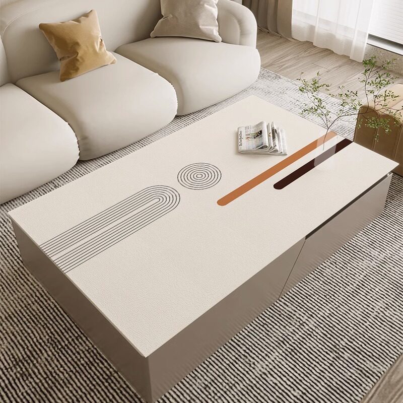 现代简约奶油风客厅茶几桌布厨房防油防水免洗可擦皮革防烫餐桌