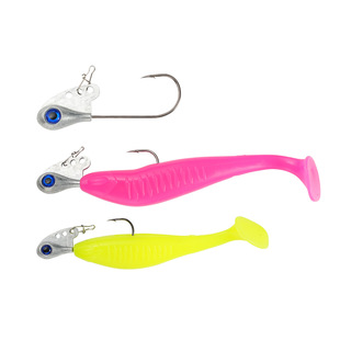 跨境新款 鱼头加强长柄3D眼睛5g7g10g挡水板振动锌合金海钓鱼头钩