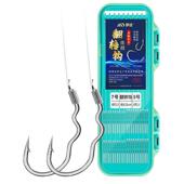 梦达新型自动翻转鱼钩绑好子线成品双钩野钓反转不脱钩有刺三弯钩