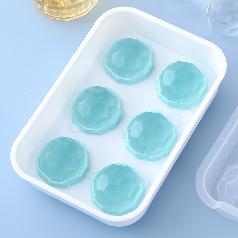 威士忌钻石冰球模具速冻防漏盒子球形冰格硅胶透明喝酒冰块制作器