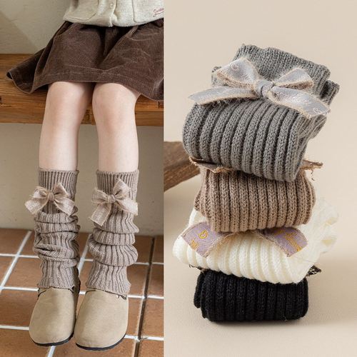 优可睿思保暖女孩护膝堆堆小腿袜