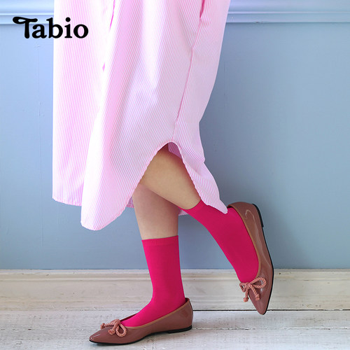 Tabio素色袜子女舒适透气吸湿